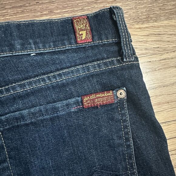 7 For All Mankind Women’s Jeans, Mid-Rise, Straight Leg, Dark Wash, Size 29 - Picture 7 of 11